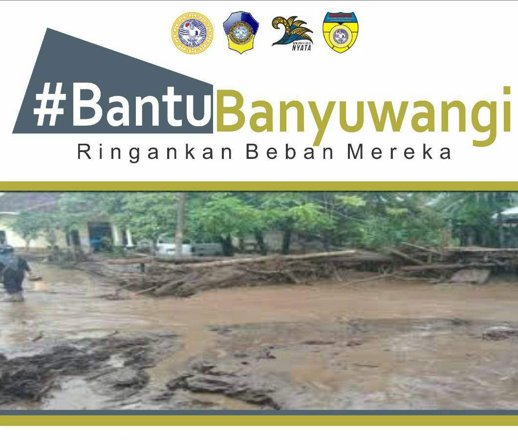 POSTER penggalangan dana Badan Eksekutif Mahasiswa (BEM) Universitas Airlangga dalam merespons bencana banjir di Banyuwangi. (Ilustrasi: Istimewa)