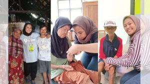 PROFIL Inriza Yuliandari bersama warga Nganget, Minggu (26/8). (Foto: Istimewa)