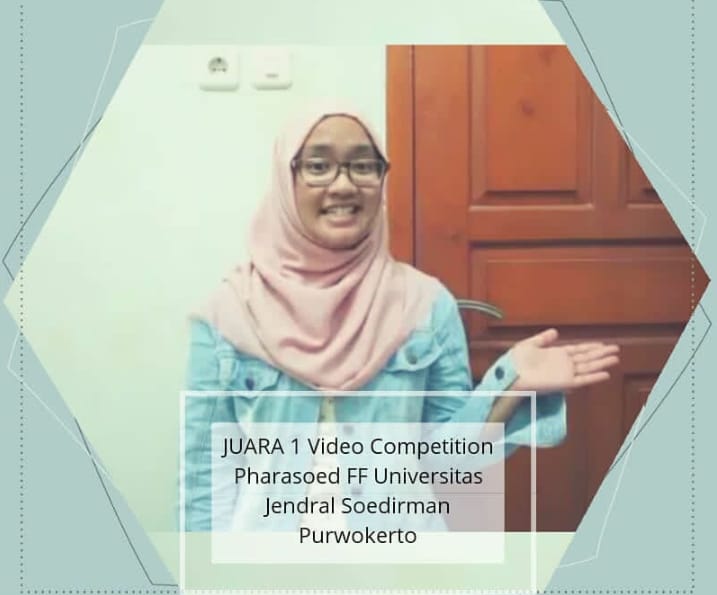 Saafinatun Najah (FF2016) diberikan apresiasi juara 1 Pharaoed Universitas Jendral Soedirman (5-7/10).