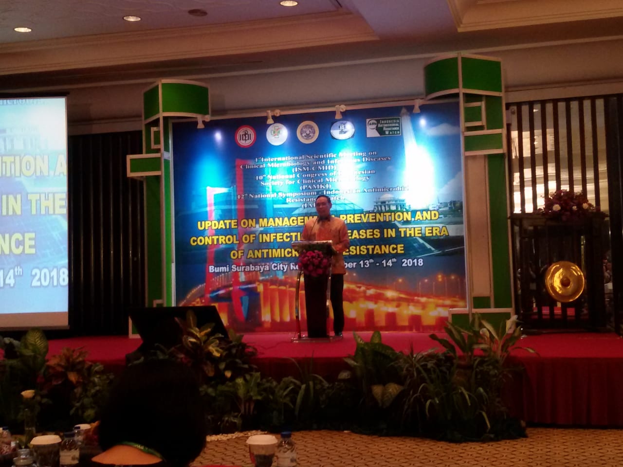 UNAIR Rector Prof. Moh Nasih in the 1st International Scientific Meeting on Clinical Microbiology and Infectious Diseases