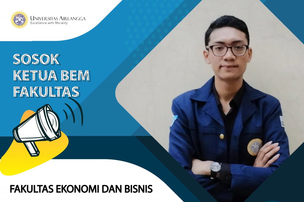 MUHAMMAD Hanif Ichwanudin, ketua BEM Fakultas Ekonomi dan Bisnis (FEB) UNAIR 2019. (Ilustrasi: Feri Fenoria Rifa’i)