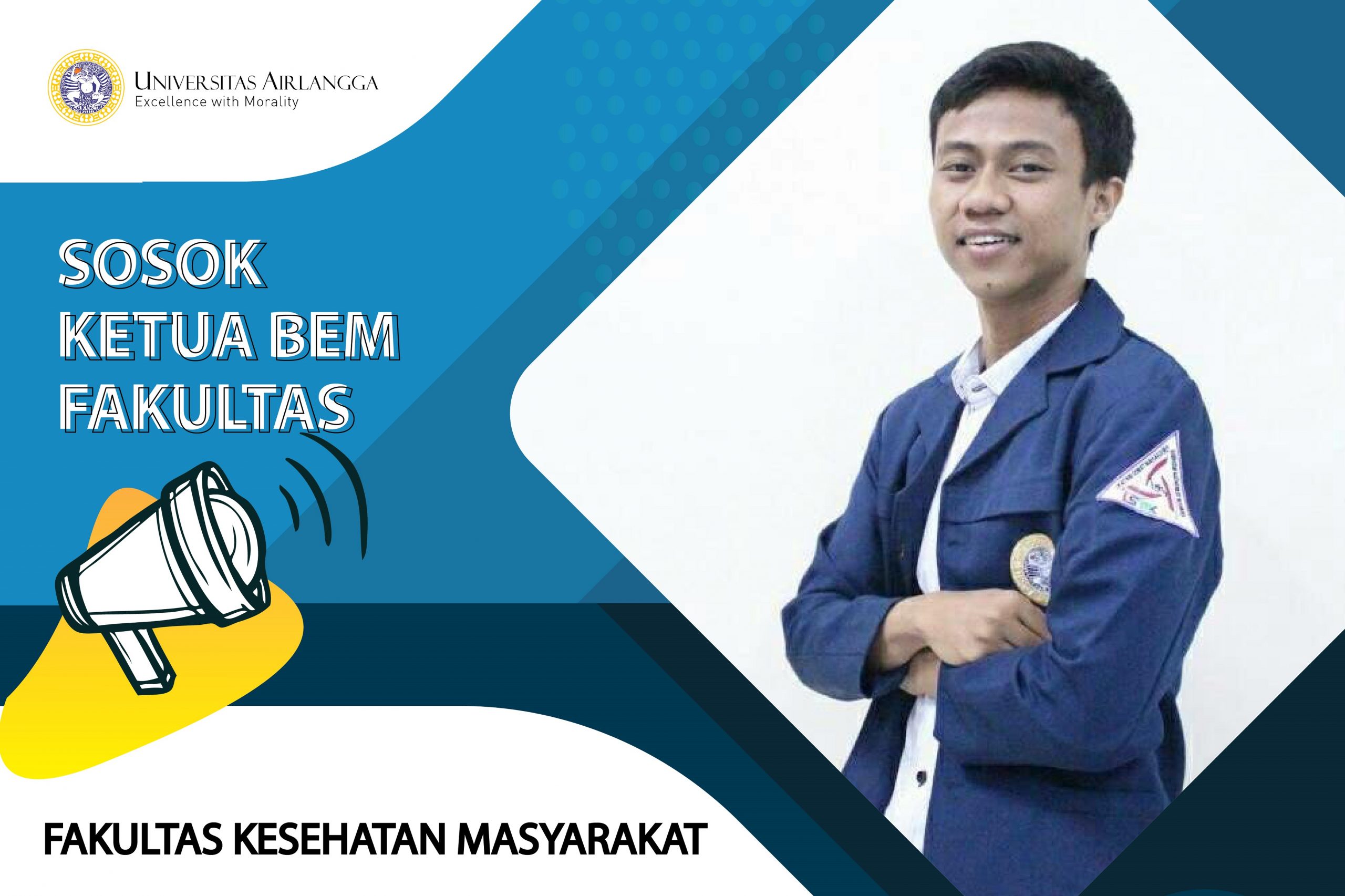 MUHAMMAD Baharuddin Wisudawan Putra Ketua BEM Fakultas Kesehatan Masyarakat (FKM) Universitas Airlangga (UNAIR) periode 2019/2020.