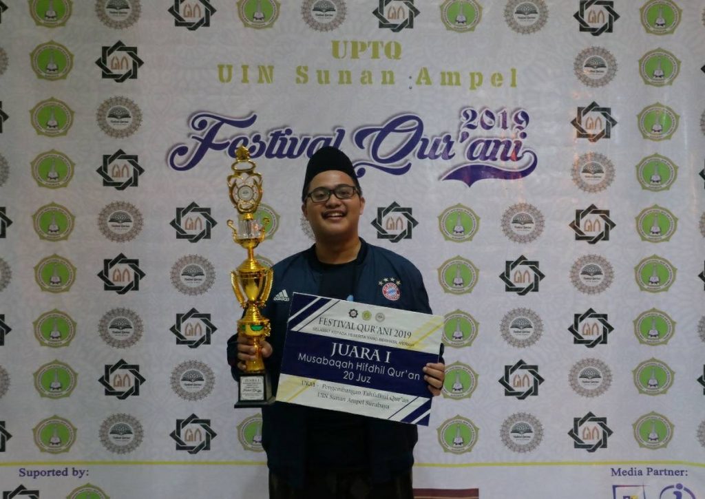 MUHAMMAD Fauzan Mubarok in 2019 Qurani Festival, on Sunday, April 28, 2019 at Sunan Ampel State Islamic University.