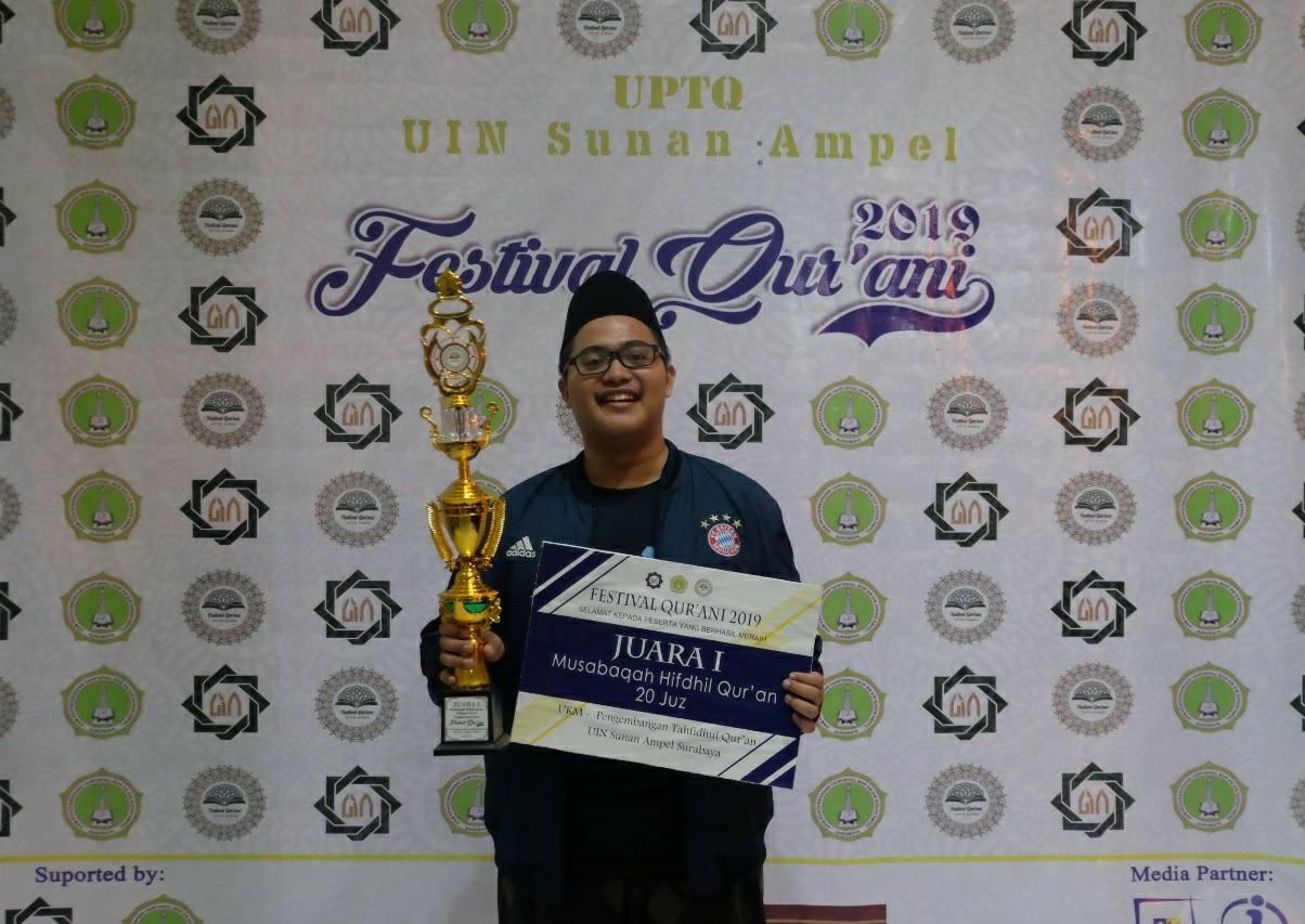 MUHAMMAD Fauzan Mubarok in 2019 Qurani Festival, on Sunday, April 28, 2019 at Sunan Ampel State Islamic University.