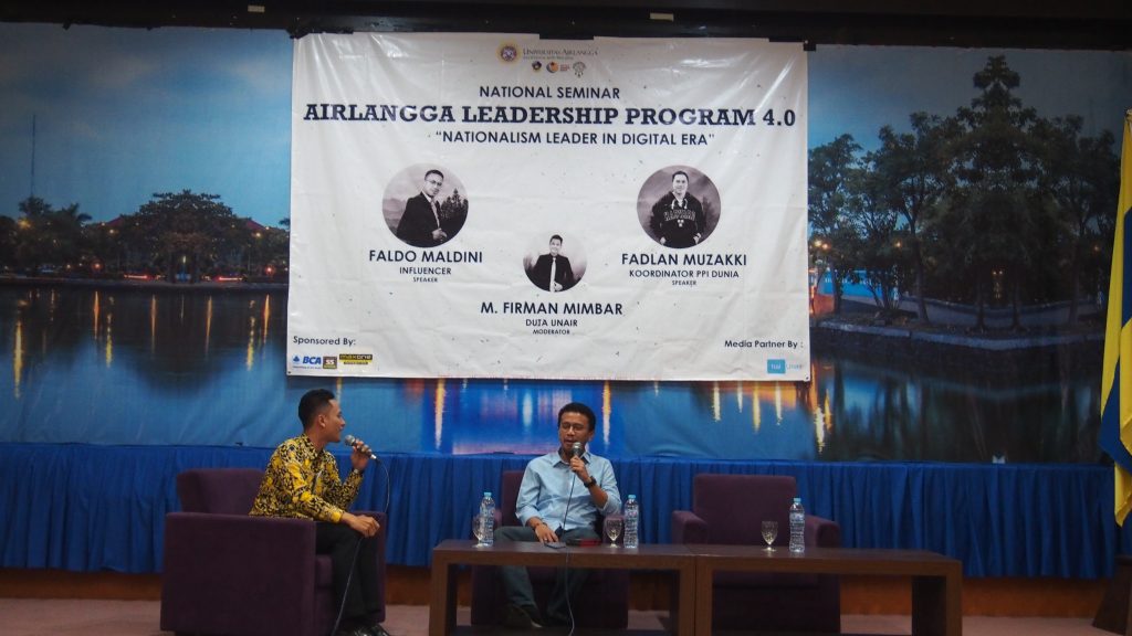 FALDO Maldini saat memberi materi di Aula Kahuripan Kantor Manajemen Kampus C pada Sabtu (19/10/19). (Foto: Istimewa)