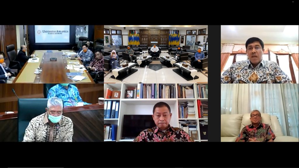 SITUASI Rapat Pleno MWA melalui daring atau Online Pemilihan Rektor Periode 2020-2025 UNAIR pada Senin (31/3/2020)