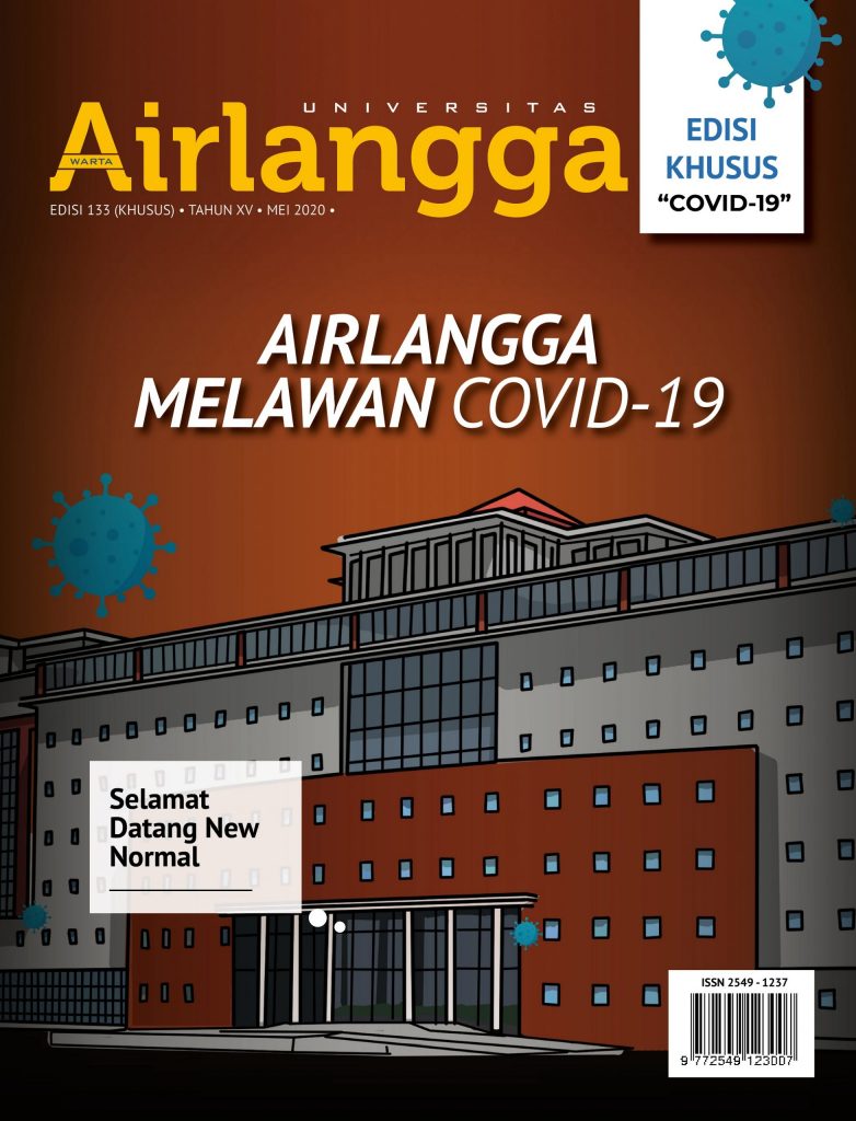 SAMPUL Majalah Warta Airlangga (Edisi Khusus Covid-19) 133/2020. (Ilustrasi: Feri Fenoria)