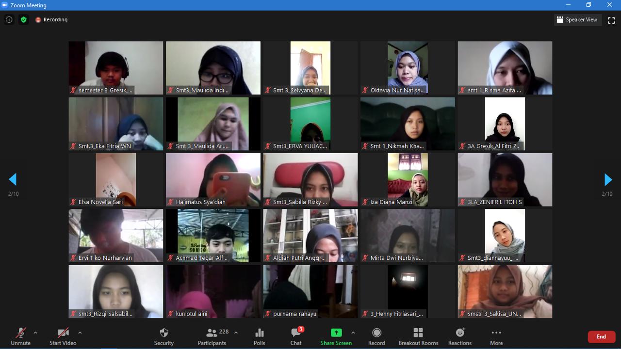 SUASANA webinar ujian kompetensi yang dilaksanakan oleh D3 Keperawatan FV UNAIR pada Sabtu (10/10/2020).