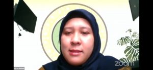 MYRNA Adianti, S.Si., M.Kes., PhD saat menjadi narasumber pada workshop BAXIE yang dilaksanakan Sabtu (24/10/2020).