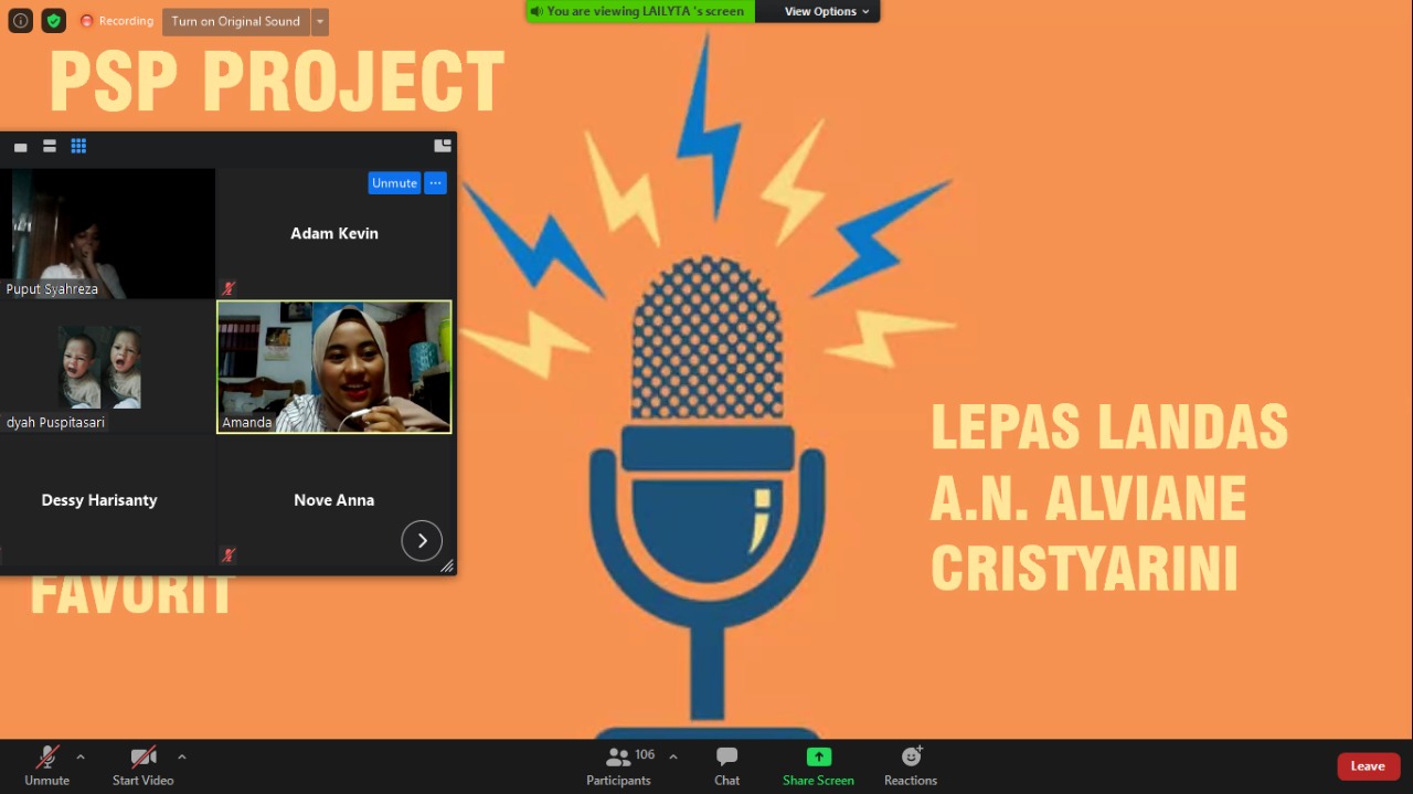 SUASANA ketika pengumuman pemenang pada Lomba Podcast yang diadakan oleh HIMA D3 Perpustakaan. (Foto: Istimewa)