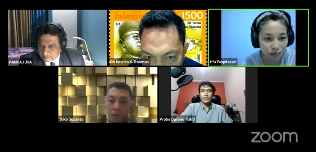SUASANA webinar Departeman Hubungan Internasional FISIP UNAIR pada Rabu malam (16/12/2020).. (Foto: Istimewa)