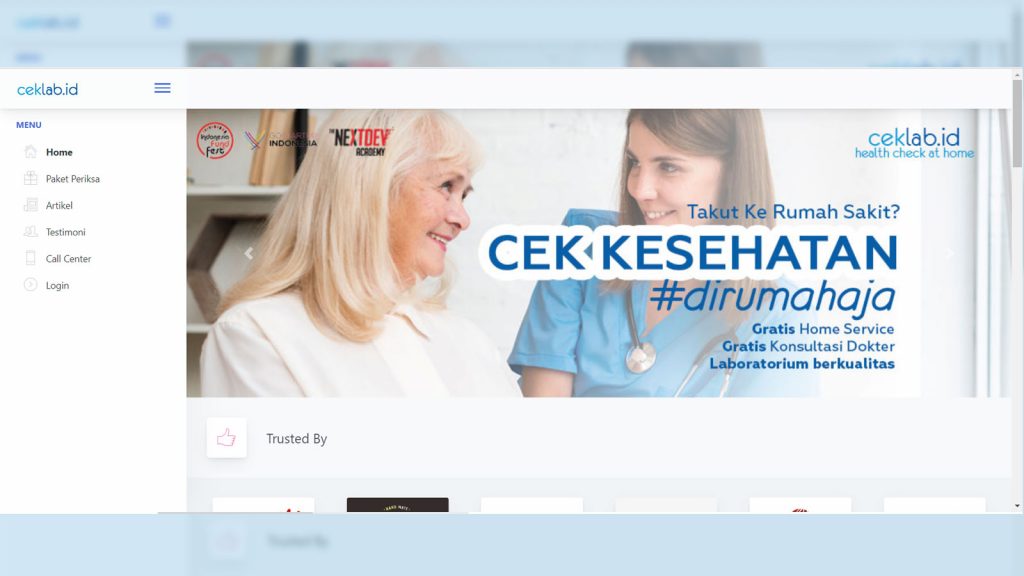 TAMPILAN Web ceklab.id. (Ilustrasi: Feri Fenoria)