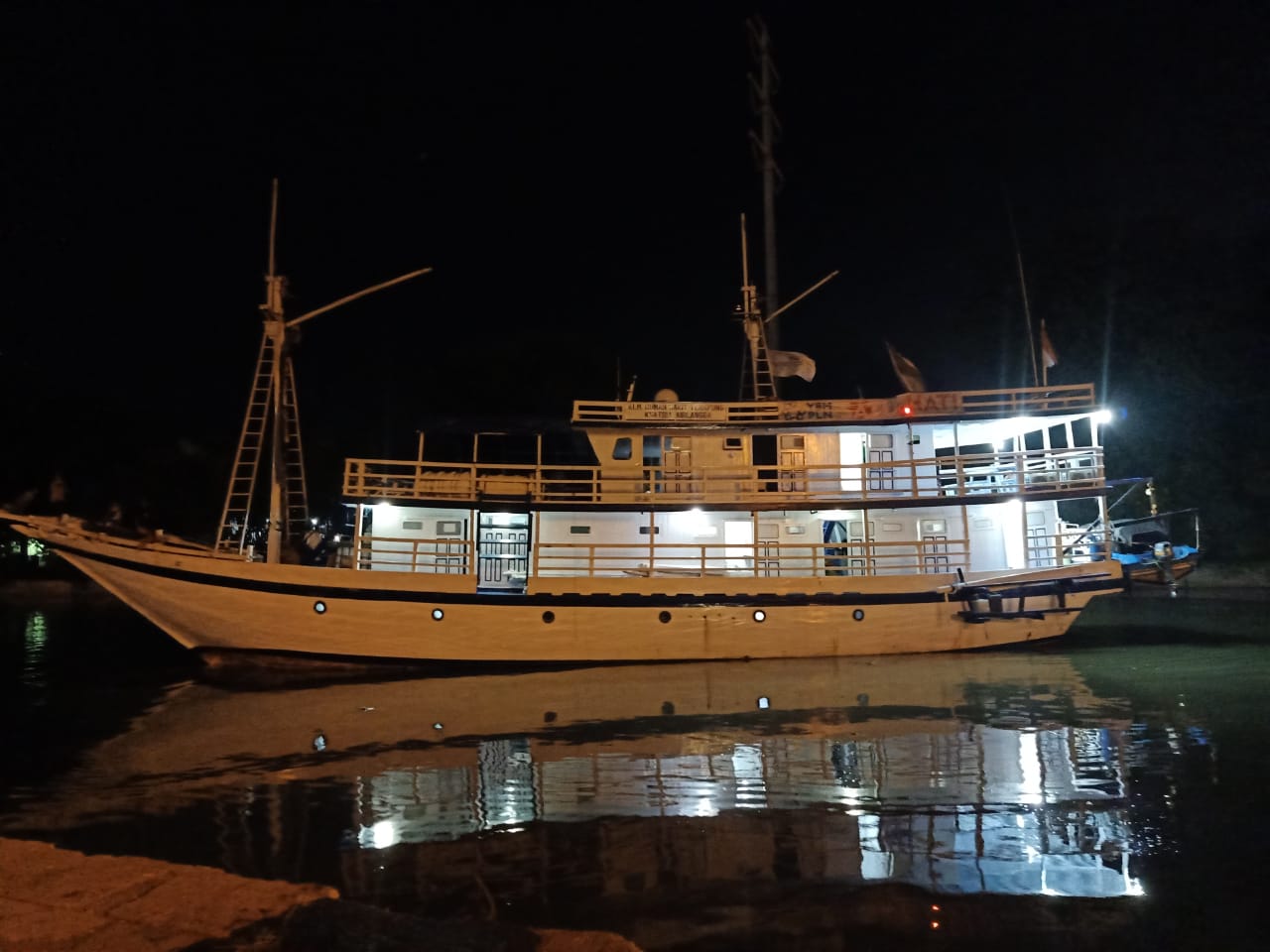 Ksatria Airlangga Floating Hospital (RSTKA) anchored in a remote Indonesian island. (Photo: Public Relations UNAIR)