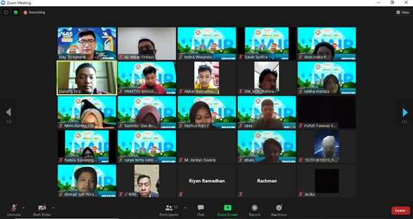 SUASANA webinar bertema “Implementasi Teknologi Kecerdasan Buatan dan Sistem Otomasi Industri di Era New Normal” pada Jum’at (18/6/2021) Oleh Mahasiswa OSI Angkatan 2019 dan 2020 Universitas Airlangga. (Foto: Moch Rachman Halim)