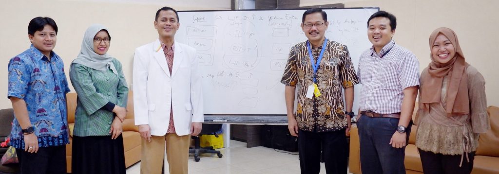 Foto Nanda Yuli Rahmawati bersama dengan Prof. Budi Santoso, SpOG(K) dan tim.