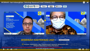 Prof. Dr. Nasrudin, dr., Sp.PD-KPTI., FINASIM sebagai direktur RSUA dalam webinar Hari Kebangkitan Teknologi Nasional (HAKTEKNAS) 2021.