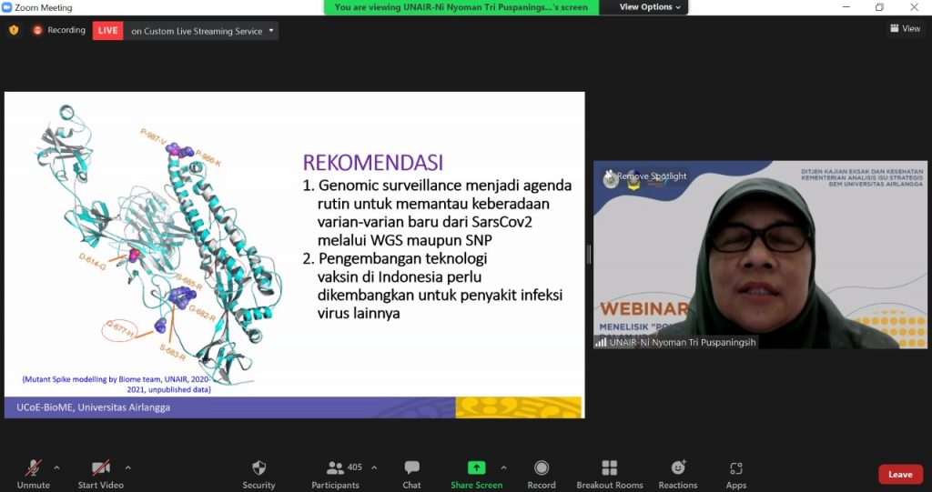 Dukung Peneliti, BEM UNAIR Buka Diskusi “Political Will” Vaksin Merah Putih