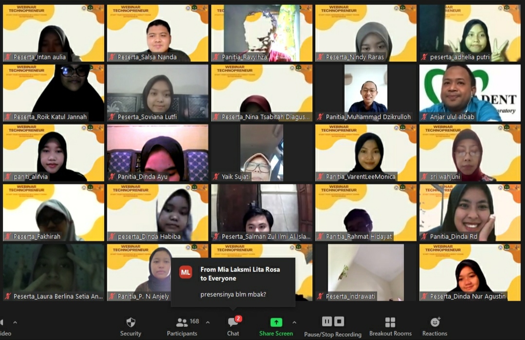 SUASANA Tips Jadi Entrepreneur Ala Alumnus D3 Teknik Gigi UNAIRWebinar Start Your Experience, Be a Great Young Entrepreneur dengan tema “Mulailah pengalaman Anda, Jadilah Hebat, Pengusaha Hebat”.