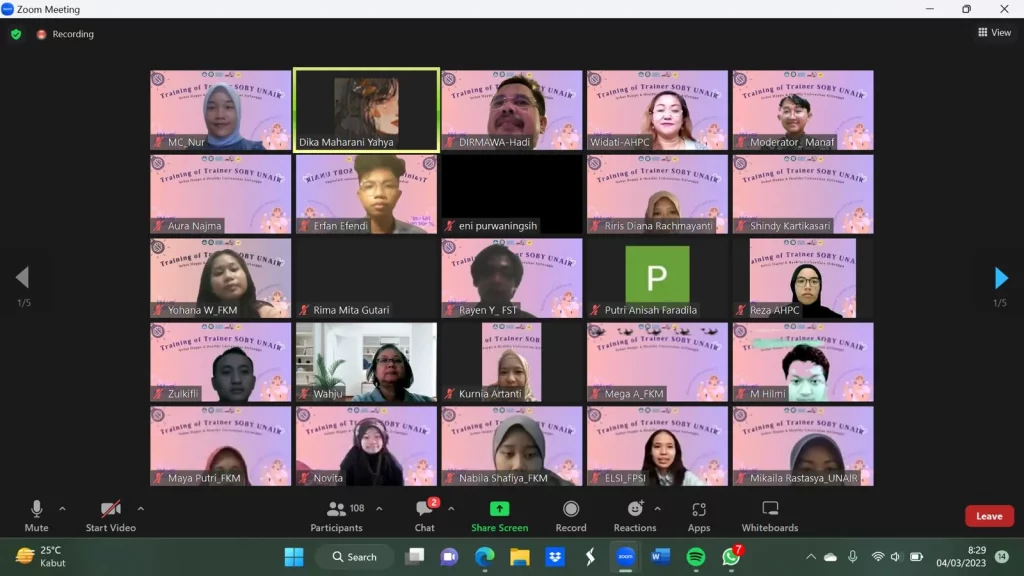 Peserta Training of Trainer SOBY dalam peresmian Modul Sobat Happy & Healthy di Zoom Meeting pada Sabtu (4/3/2023) (Foto: Rani)