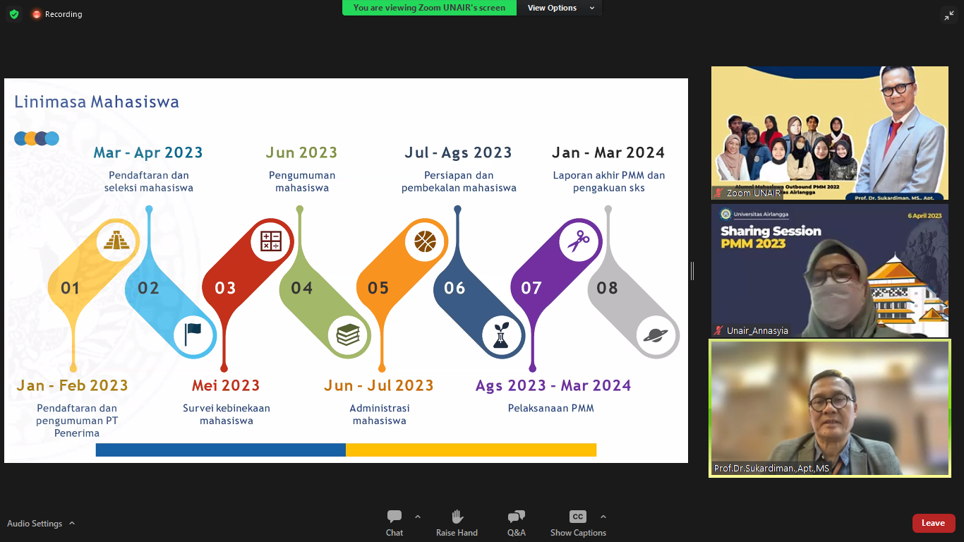 Direktorat Pendidikan UNAIR Gelar Sharing Session Kiat Mengikuti Program PMM Batch 3