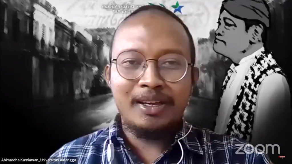 Dosen FIB UNAIR Dr Abimardha Kurniawan dalam Diskusi Naskah Nusantara bersama Perpusnas (Tangkapan Layar YouTube WBS Radio Perpusnas)