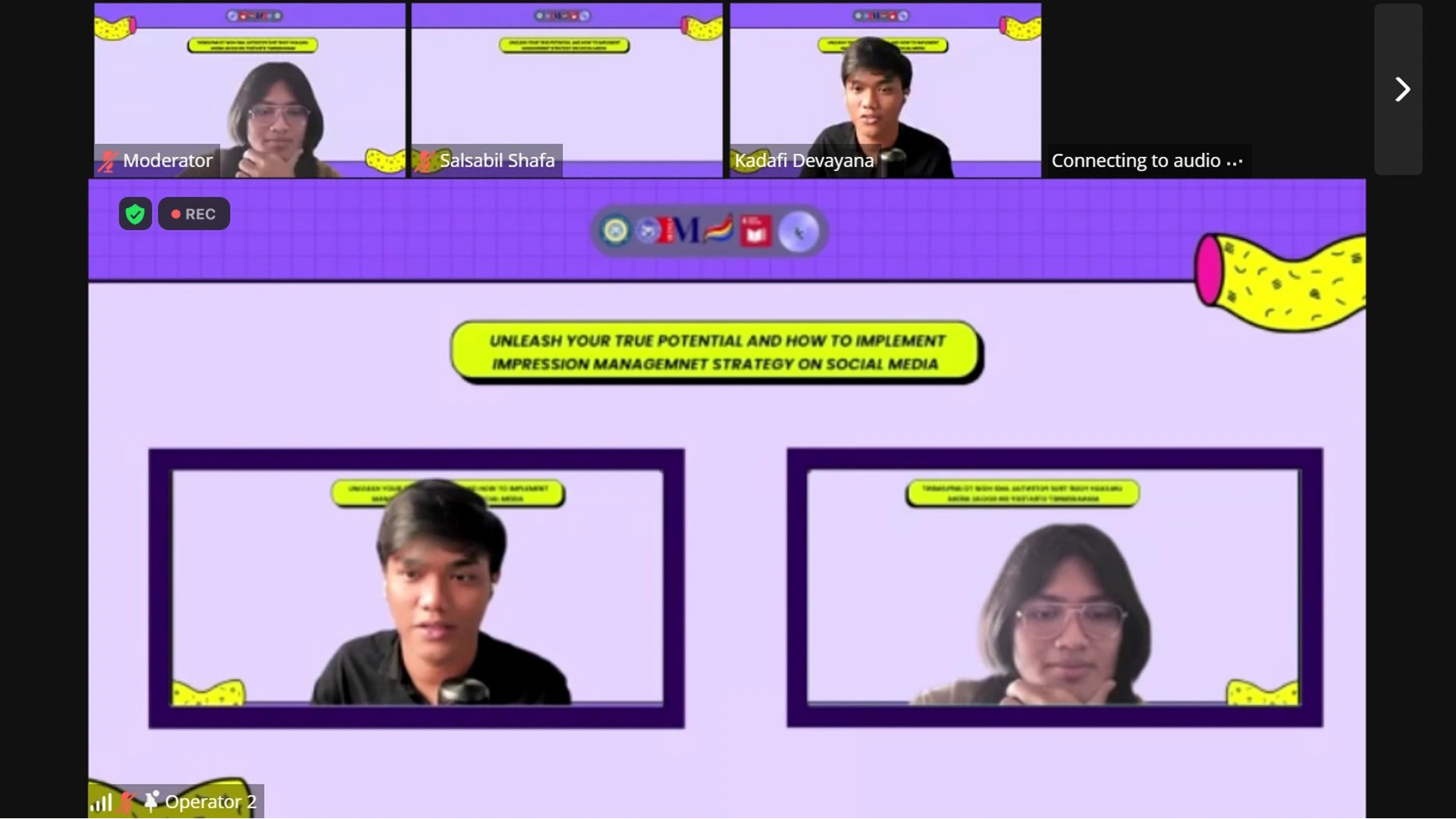 Sesi foto dengan Narasumber Saat Branding Class 2023 pada Minggu (17/9/2023) (Foto: Ss Zoom)