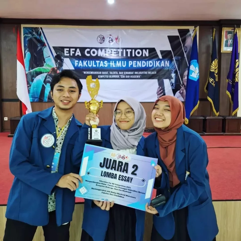 Left to right: Iqbal, Marvelia, and Nada won the second prize in the EFA essay competition 2023.