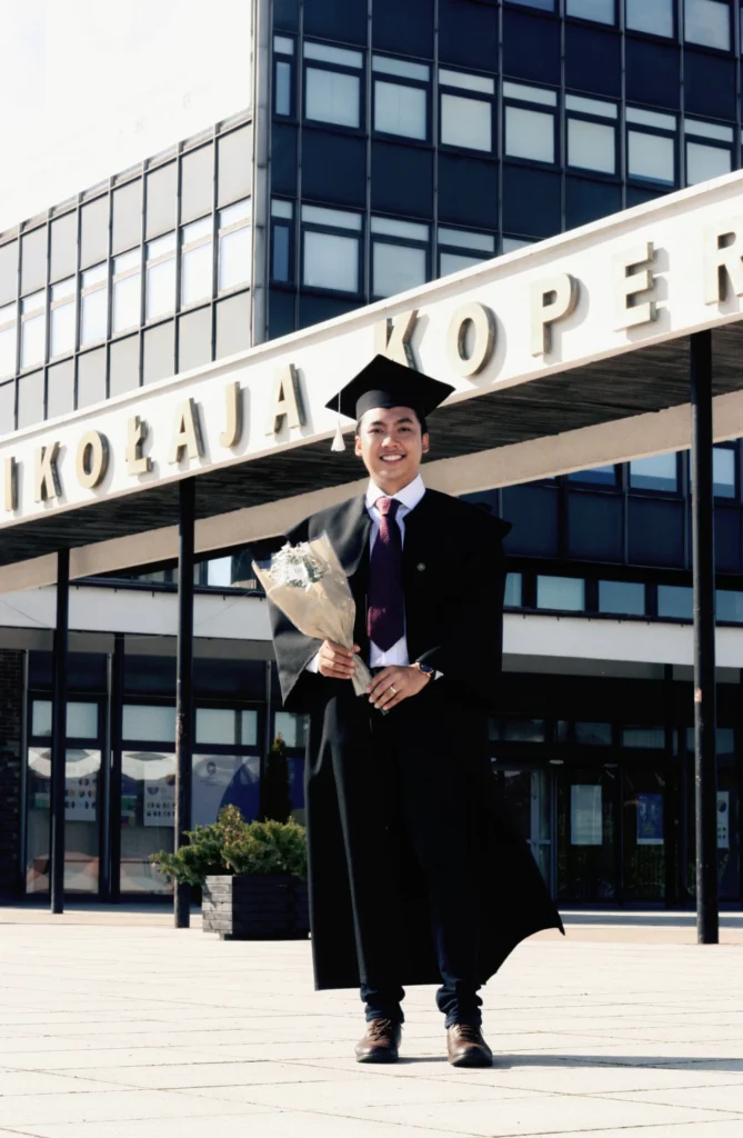 Lalu Ary Kurniawan Hardi’s graduation moment at the Nicolaus Copernicus University, Poland. (Photo: By courtesy)