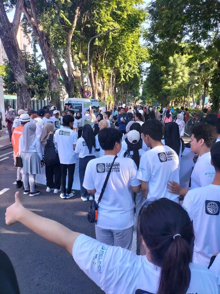 Semangat Para Peserta dalam Mengikuti Rangkaian Acara Aksi Peduli K3 yang berlangsung pada Minggu (28/1/2024) di Taman Bungkul, Surabaya (Sumber: Fadhil)
