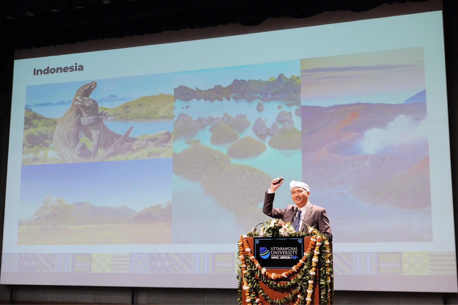 Dr. Arif Nur Muhammad Ansori MSi as a speaker at the “Indigenous Traditional Knowledge of Medicinal Plants of Nanda Devi Biosphere Reserve of Uttarakhand Himalayas” International Conference, held by Uttaranchal University, India, from March 9-10, 2024. (Photo: By courtesy)