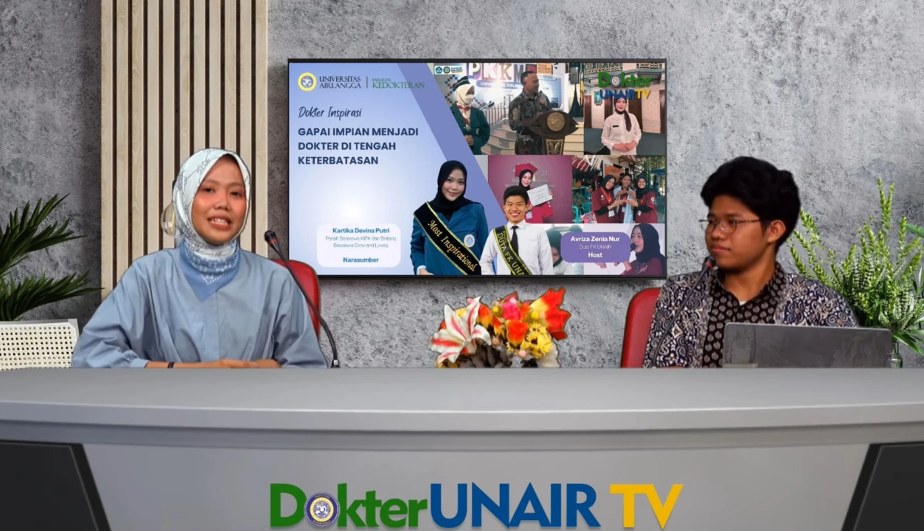 Kartika in a talk show entitled “Achieving Dreams of Becoming Doctor Amidst Limitations” through the Dokter UNAIR TV Youtube account on Friday, May 3, 2024. (Photo: SS Youtube Doctor UNAIR TV)