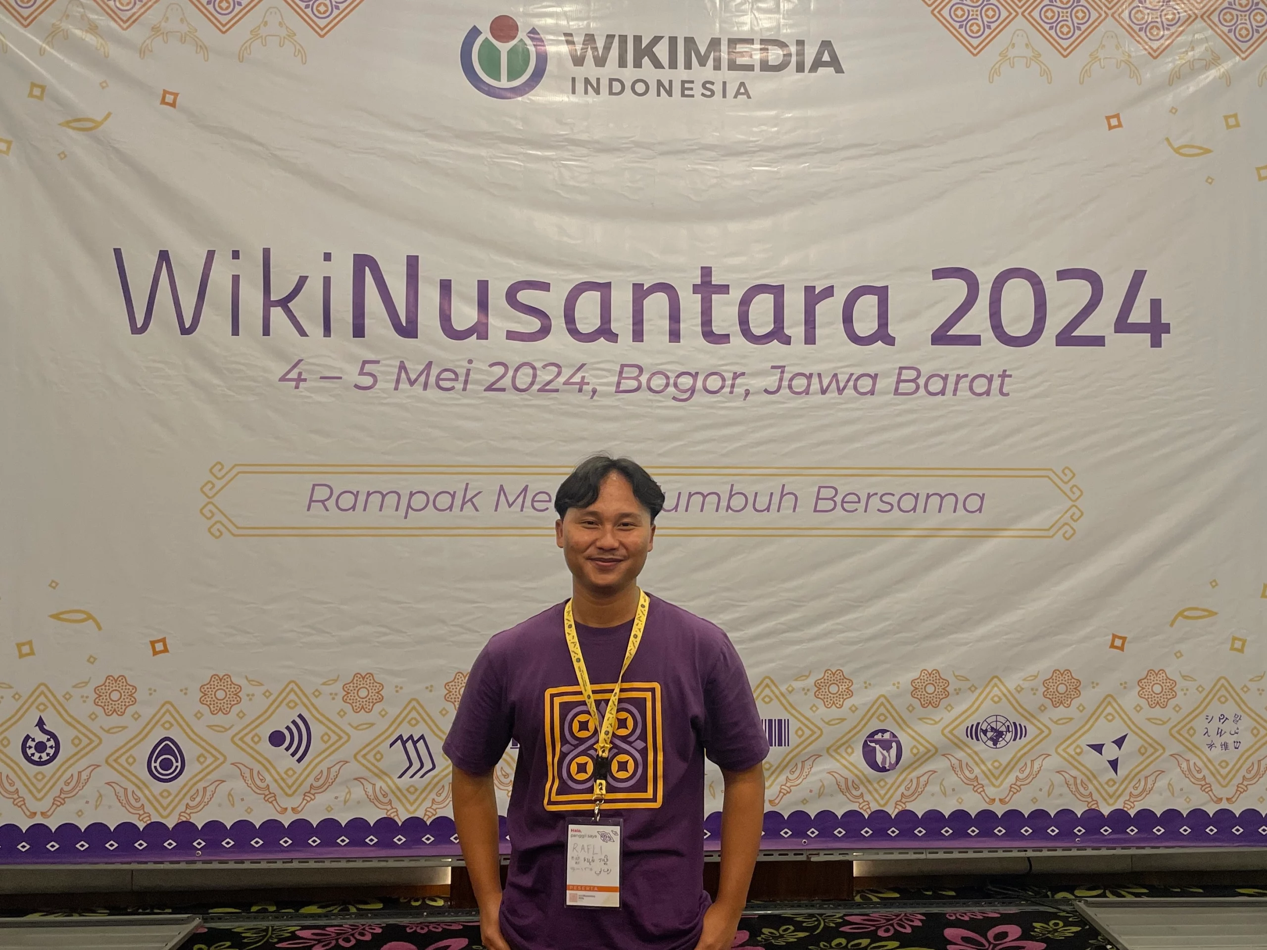 Rafli Noer Khairam ketika mengikuti konferensi WikiNusantara 2024 pada 2 - 5 Mei di Bogor, Jawa Barat. (Foto: Istimewa)