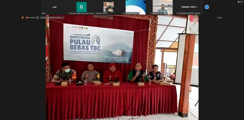 RSTKA Director, dr. Agus Harianto SpB with partners in 2024 Bakti RSTKA "TB Free Island" (Photo: Zoom Meeting)