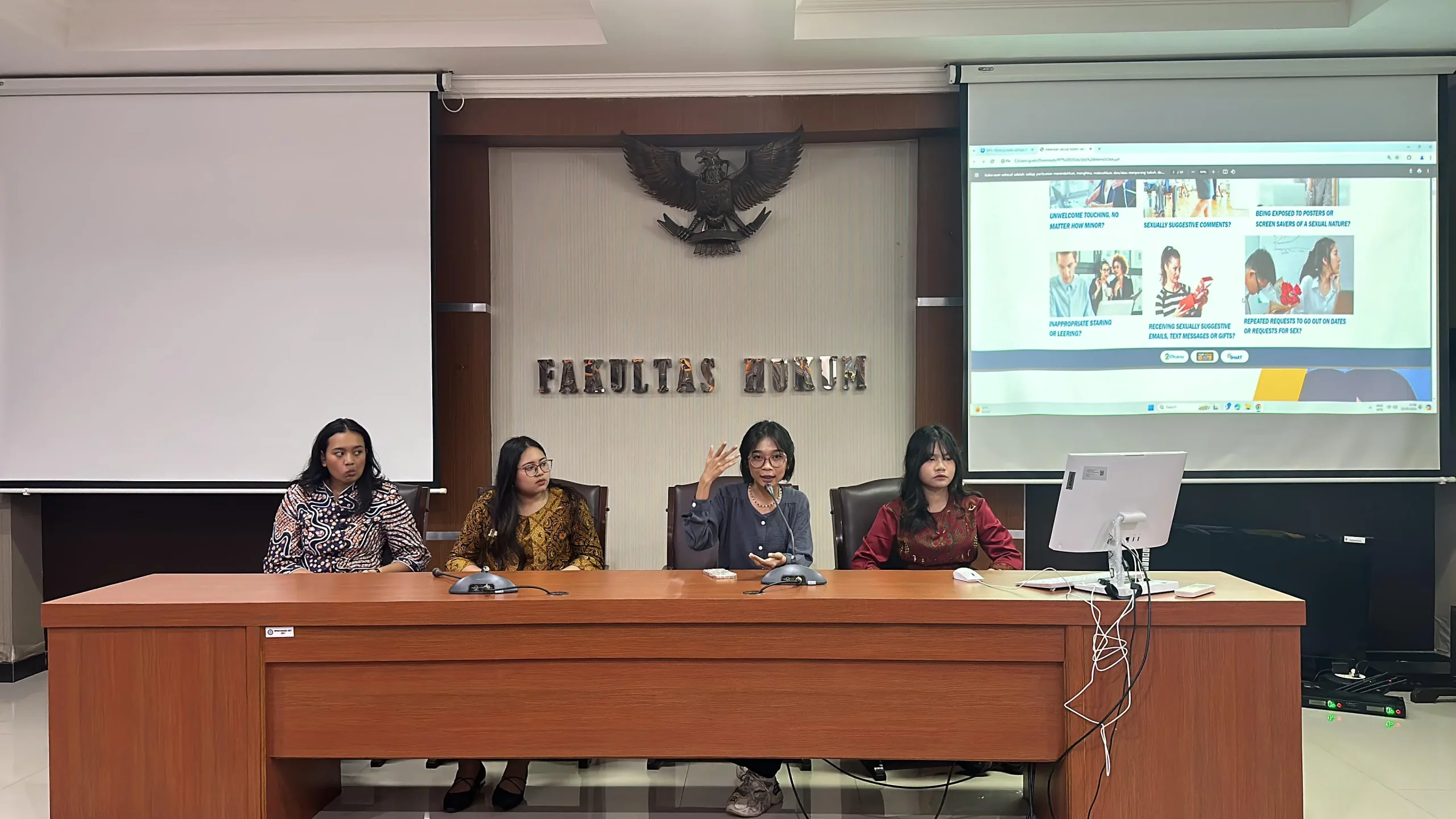 Pemaparan materi oleh Arlina tentang macam-macam kekerasan seksual. (Foto: Istimewa)