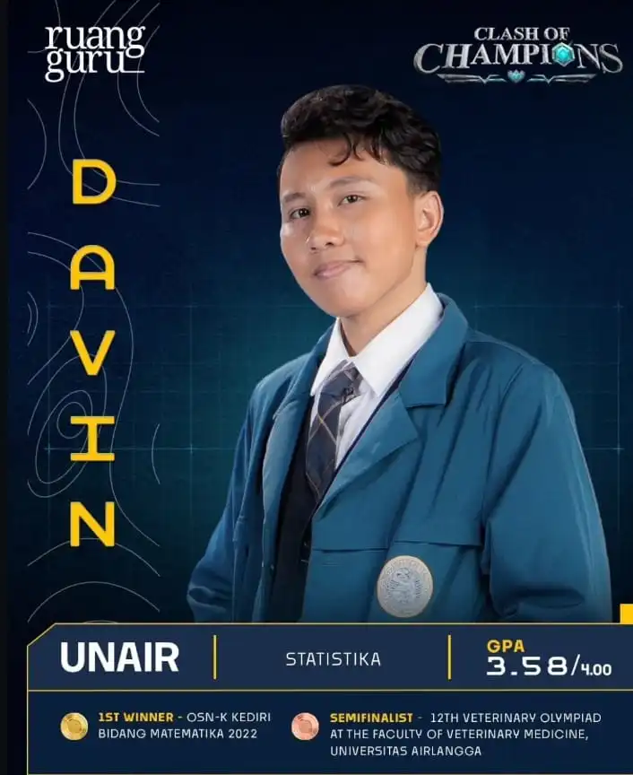 Davin Firmansha, Mahasiswa FST UNAIR Angkatan 2023 (Foto: Istimewa)