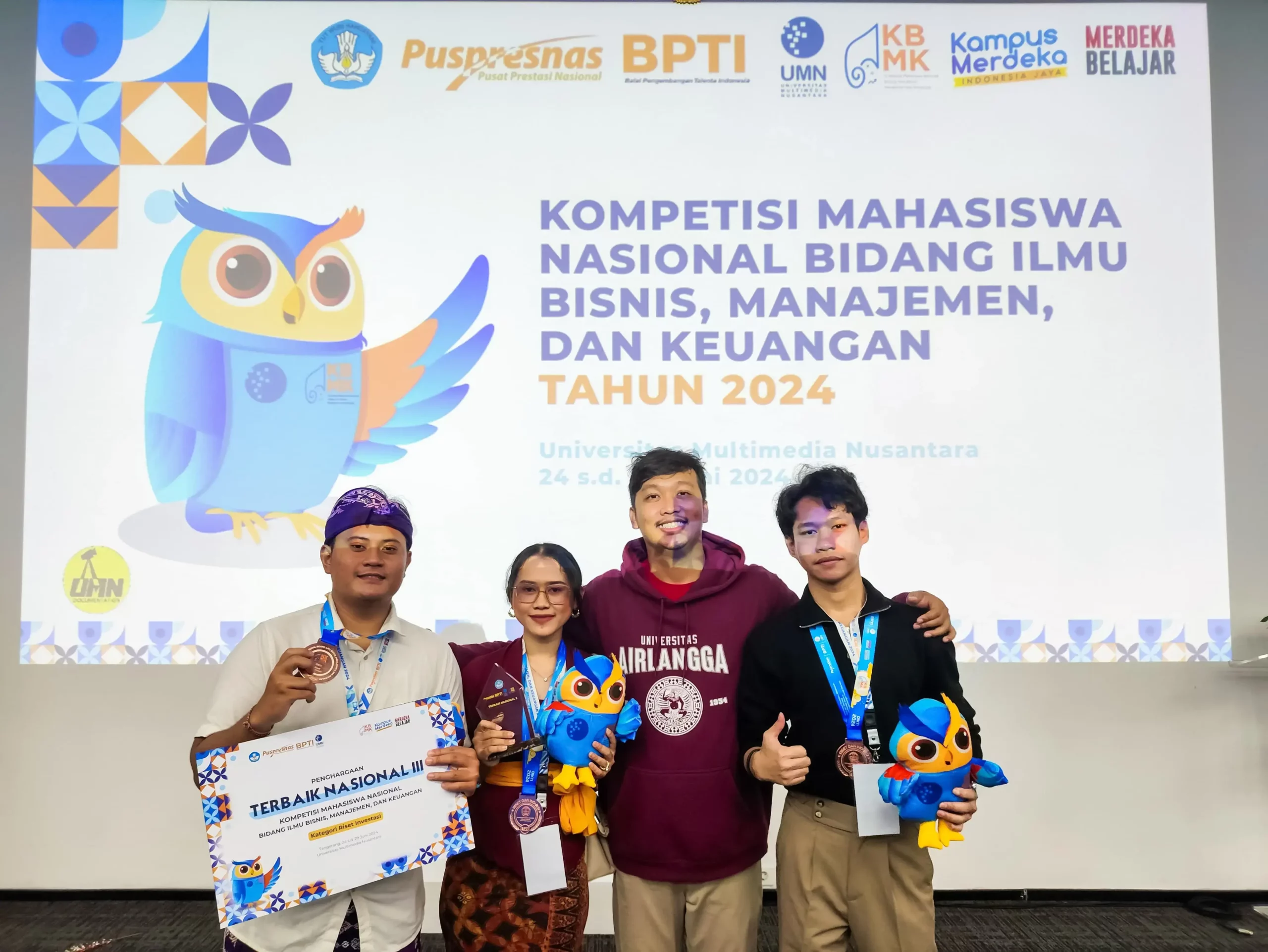 Kemenangan Tim Amerta Venture Bersama Pembina Tim Angga Erlando S E M Ec Dev pada Jumat (29/6/2024) (Foto: Dok. Narasumber)