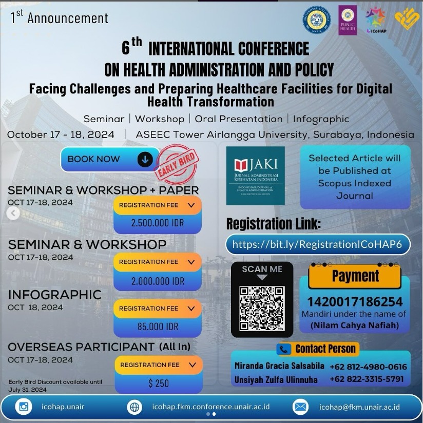 6th International Conference of Health Administration and Policy