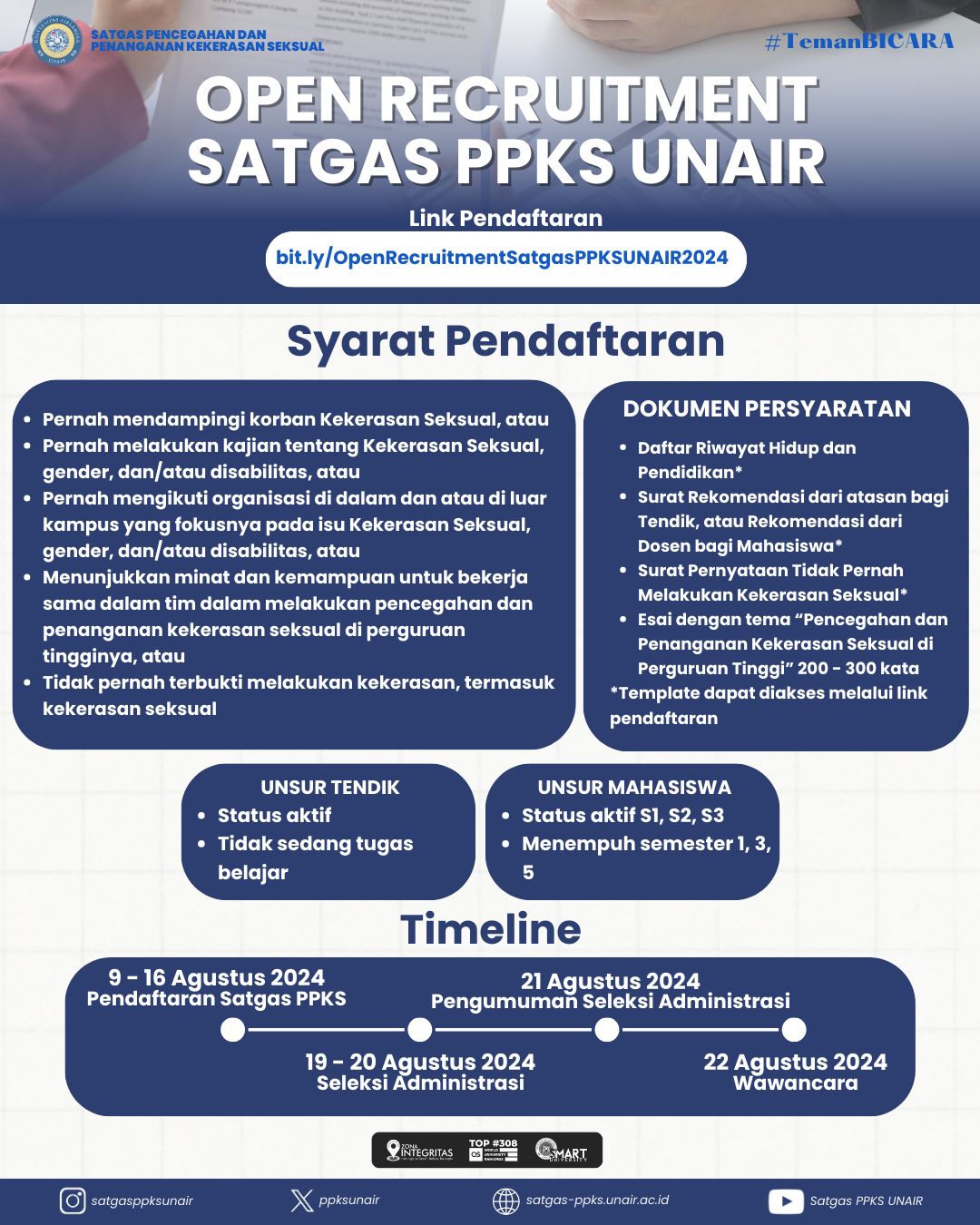 Open Recruitment Satgas PPKS UNAIR