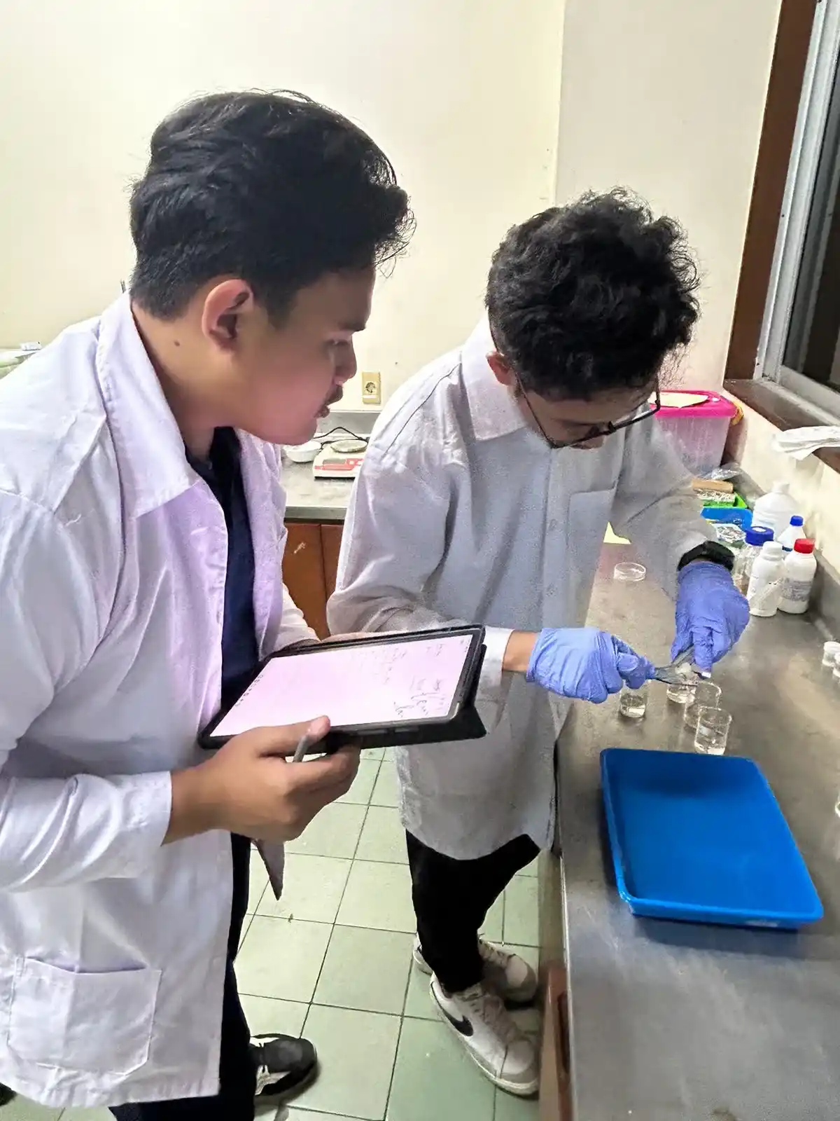 Pelaksanaan riset oleh Tim Hemostatic Dental Sponge Mahasiswa FST UNAIR (Sumber: Sirojuddin Kholil Muhammad)