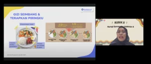 Pemaparan mengenai gizi seimbang oleh Arizta Primadiyanti SGz RD dalam Webinar RUBIK II yang bertajuk "Gizi dan Lifestyle Anak Kos: Investasi untuk Masa Depan" (Foto: Tangkapan Layar Zoom Meeting)