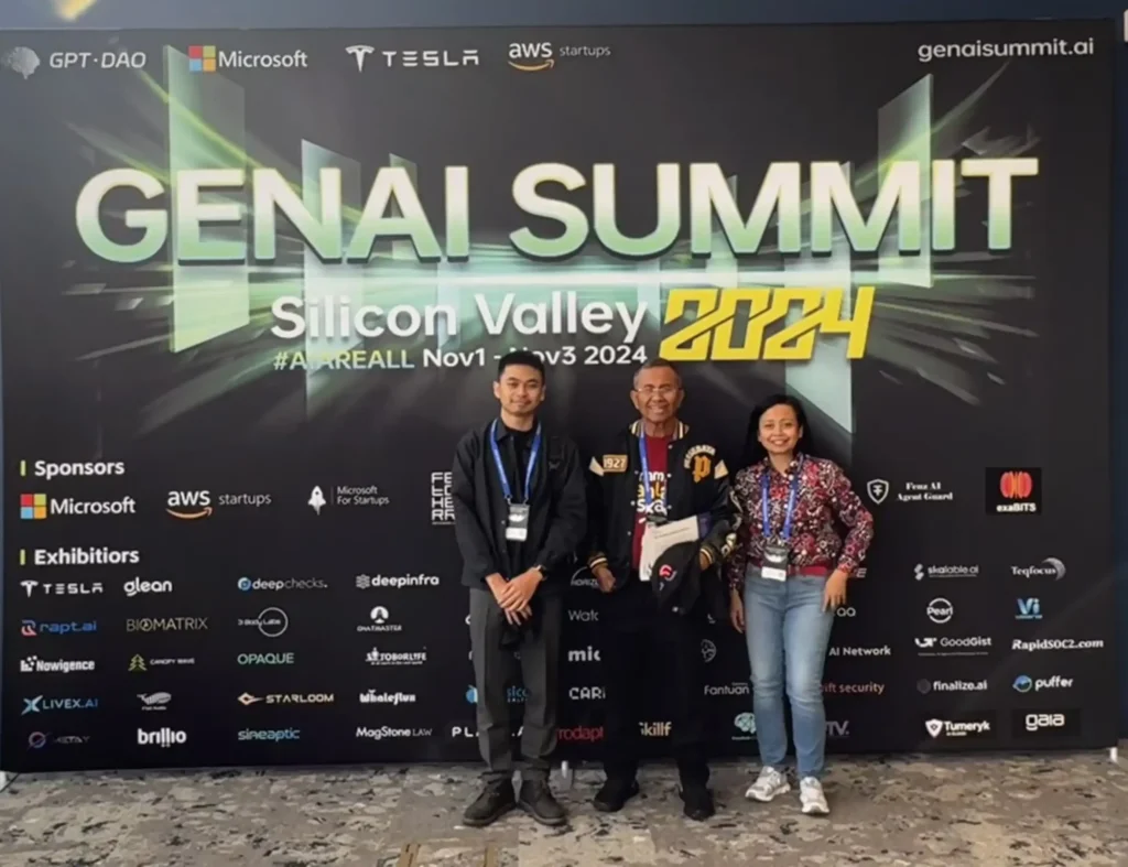 Nico bersama Dahlan Iskan dan Ari Sufiati dalam GenAi Summit 20240 (Foto: Istimewa)