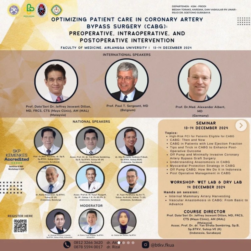 Seminar And Workshop “Optimizing Patient Care In Coronary Bypass Surgery: Preoperative, Intraoperative, And Postoperative Intervention”