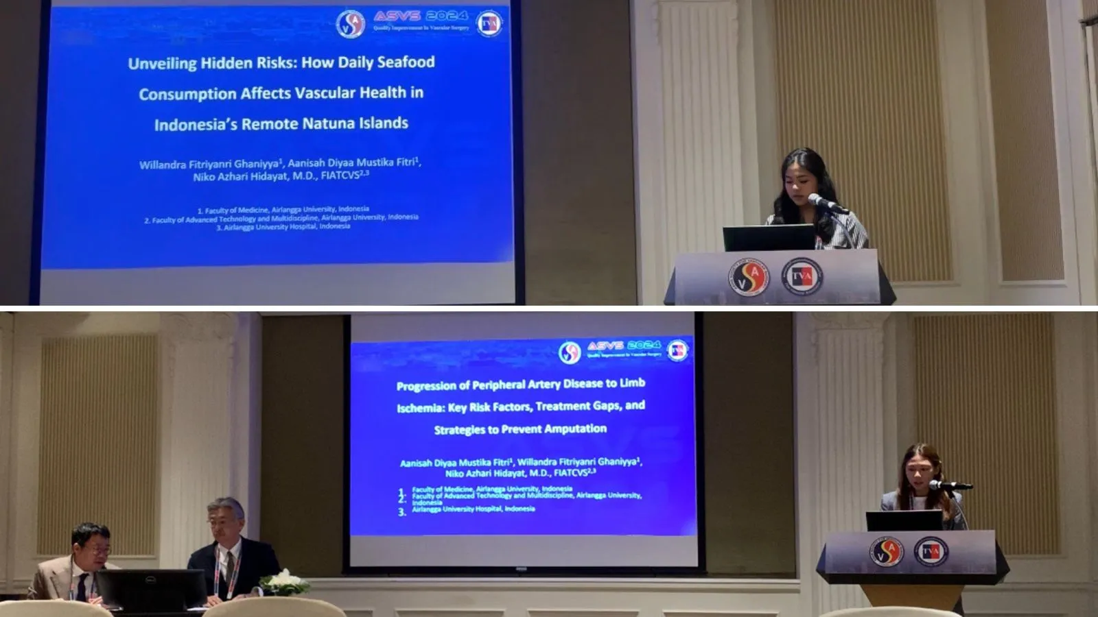 Presentasi Aanisah dan Willandra di The 25th Congress of the Asian Society for Vascular Surgery and The 19th Asian Venous Forum 2024. (Foto: Istimewa)