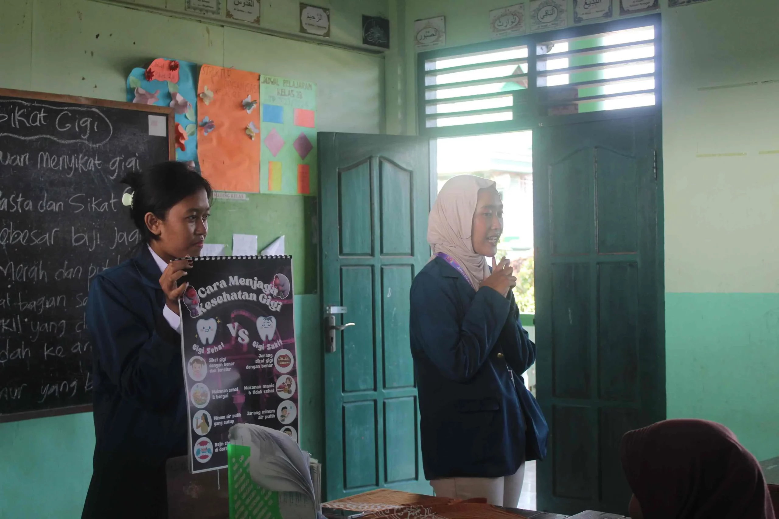 Sesi sosialisasi kepada siswa-siswi MI dan MTs Nurul Huda. (Foto: Dok. Panitia)