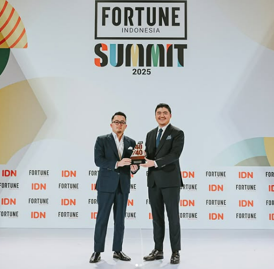 Abraham Sridjaja awarded in Fortune Indonesia Summit 2025 as figure listed in 40 Under 40 Influential Young Leaders. (Photo: By courtesy)