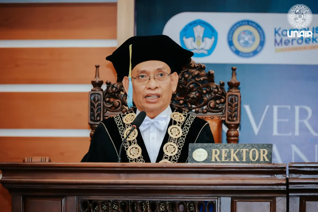 UNAIR Rector, Prof Dr Mohammad Nasih MT Ak CA presides the inauguration ceremony