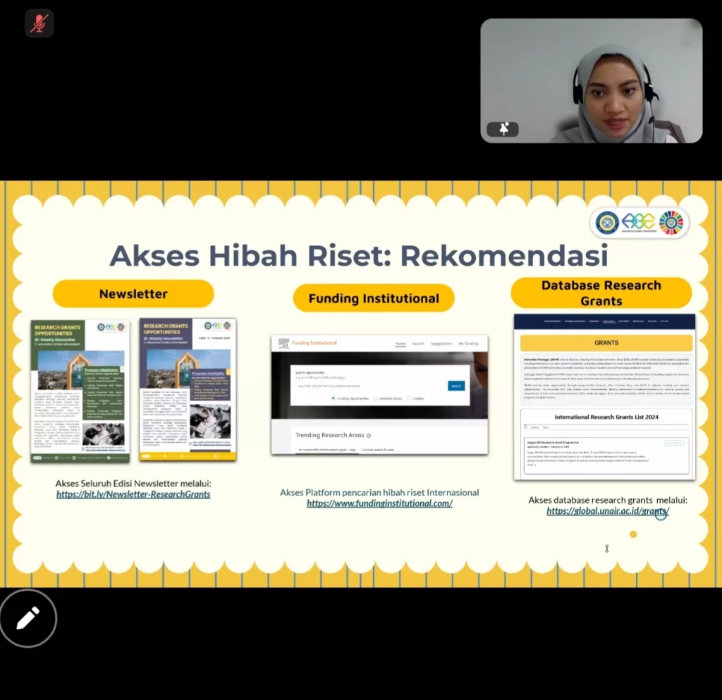 Pemaparan Materi A-GRI oleh dr Astri Dewayani PhD pada Jumat (7/3/2025). (Foto: Screenshot Zoom Meeting).
