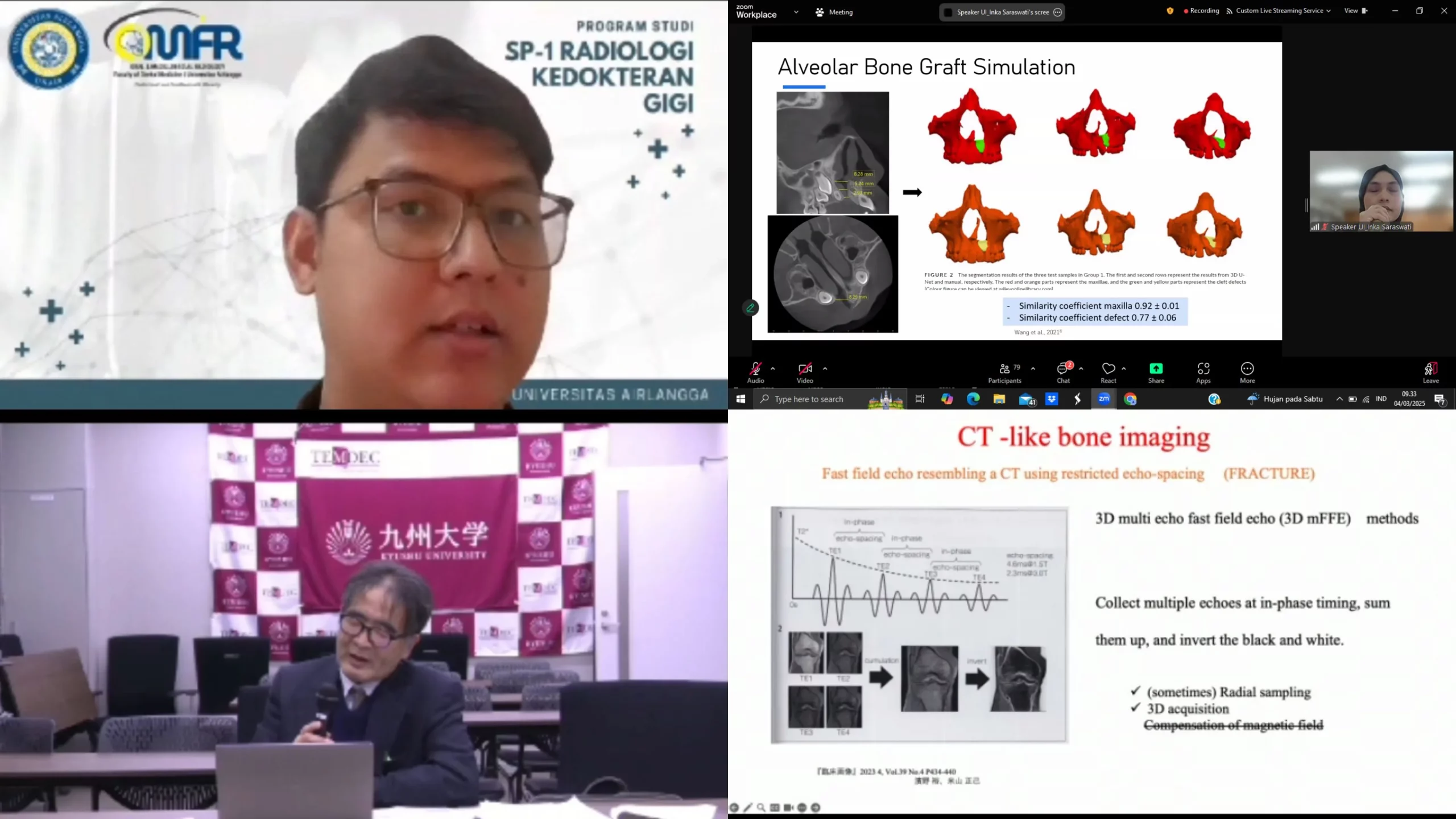 Drg. Ramadhan Hardani Putra, M.Kes., Ph.D., drg. Inka Saraswati, M.Sc., and Prof. Toru Chikui, Ph.D., presenting at APAN 59 on Tuesday, March 4, 2025.