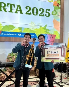 Deva Fitra Firdausa Anwar (kiri) dan Syauqie Alifian Wandhara (kanan) berhasil meraih juara 1 pada gelaran AORTA 2025. (Foto: Istimewa)