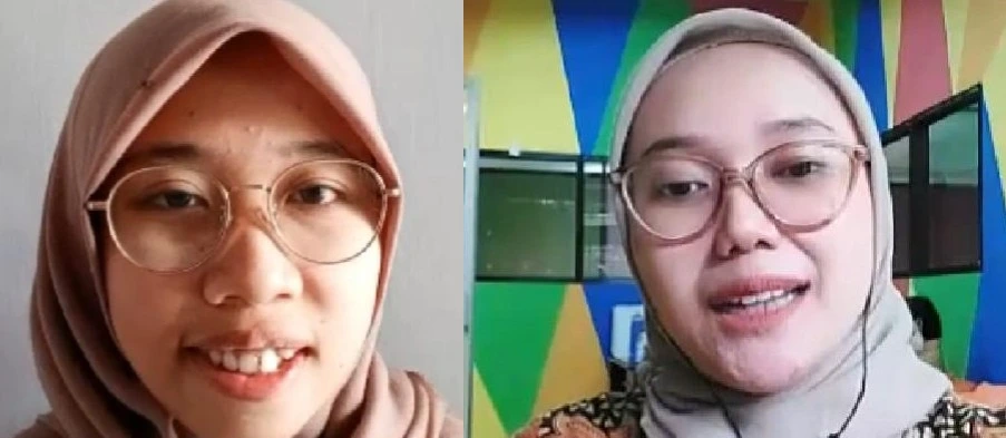 Kurnia Rizqia Ningrum, Biology student from UNAIR Faculty of Science and Technology (FST), hosting the 'Yuk Bisa Yuk' event. (Photo: UNAIR Library Instagram Live)